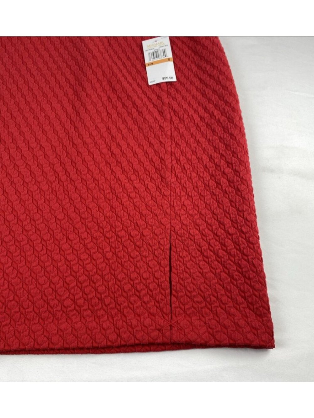 Michael Kors Skirt Women's Size Small Cherry Red Textured Knit Pencil Basics NWT - Picture 5 of 16